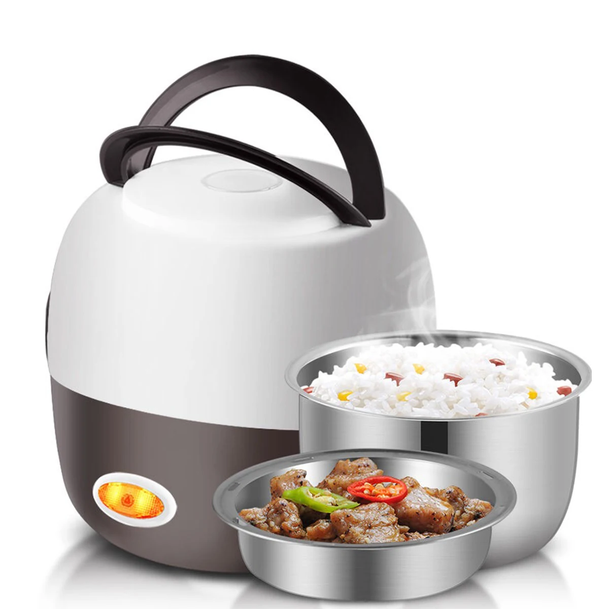 2 / 3 Layers Portable Office Electric Lunch Box Mini Rice Cooker