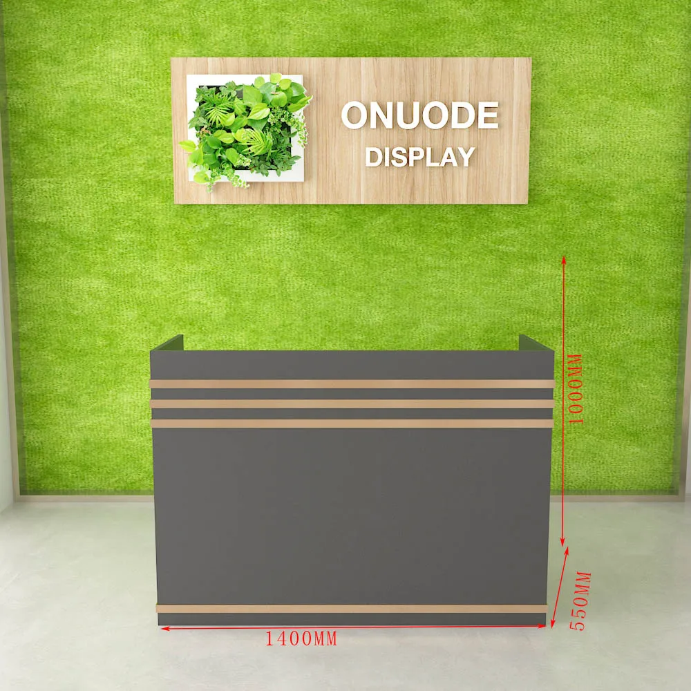 Custom Modern Wooden Reception Desk Cashier Counter | Retail Boutique Checkout Counter | Cash Register Display Showcase
