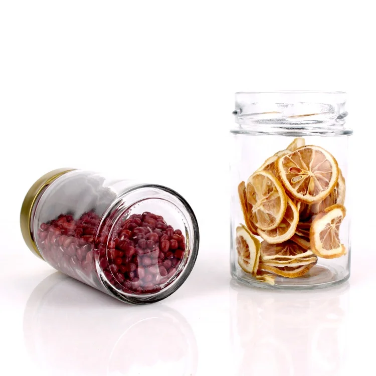 Wholesale 120ml 220ml 330ml 400ml 580ml Wide Mouth Straight Sided Glass Storage Jar Spice Honey Jam Jar with Altight Lid