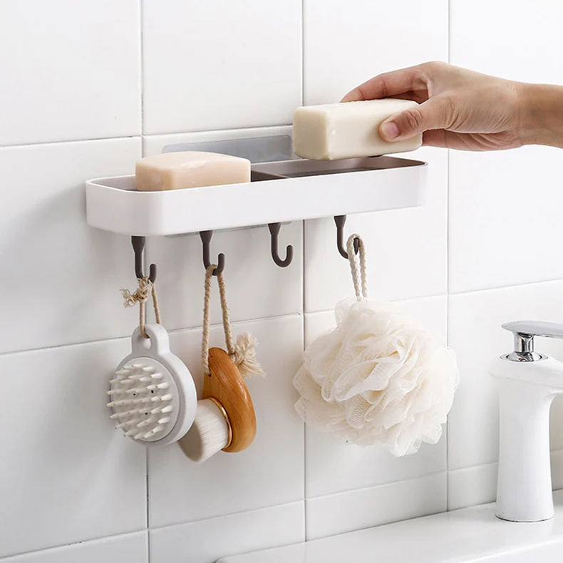 Self-Adhesive Soap Holder Dish Bathroom Shower Storage Plate Wall