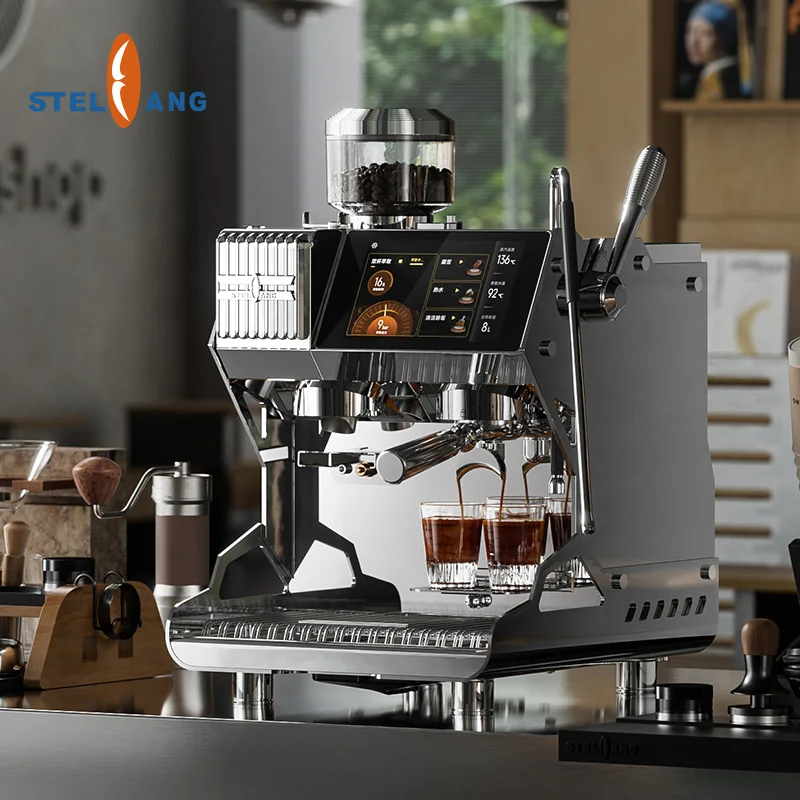 Espresso Machine Commercial Italian Cafe Espresso Coffee Maker With Grinder