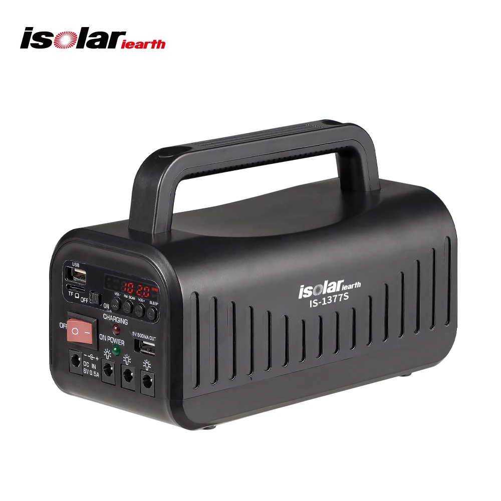 Small Solar Lighting System for Home Isolar Gd8017 Camping Lamp with FM Radio Solar Home Lights System