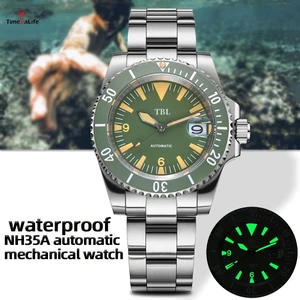 China Factory OEM/ODM Customized 10ATM Diver Watches Luminous Classic Limited Edition Diver Mechanical Watches With Silver Band