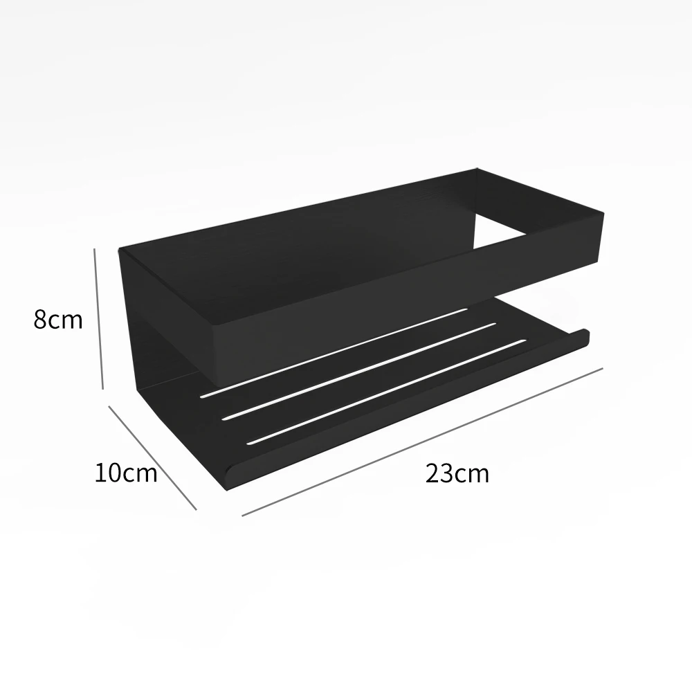 Wall Shelf Adhesive Shower Shelf Without Drilling Stainless Steel Adhesive Corner Shower Shelf with Hooks