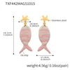 TXF442-Girly Pink Fish Earrings