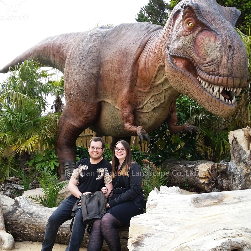 Haichuan Large Mechanical Dinosaur Model Full Size Animated Moving Dinosaur for Trampoline Parks Sale Made of Durable Foam