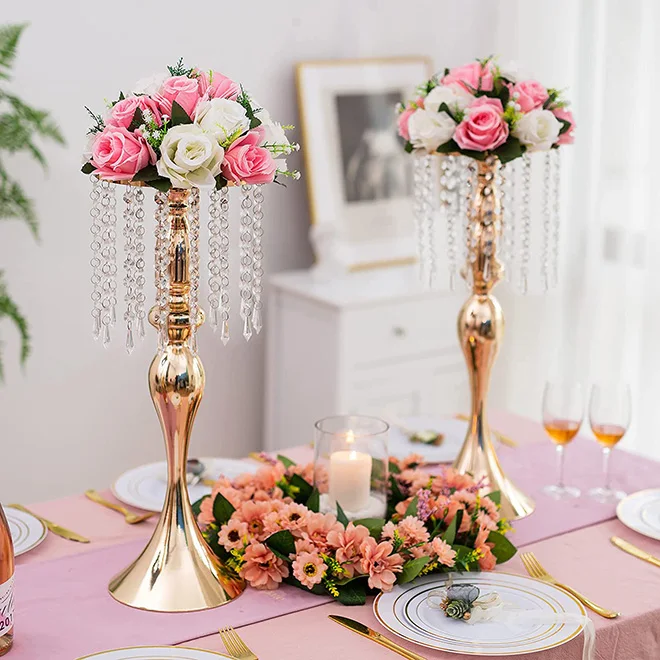 2 Stück Kristall Blumenständer Tisch Deko Herzstück Für Hochzeitstag