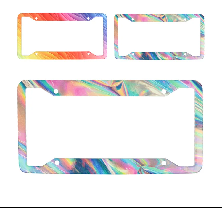 Custom Design Car Accessories 2024 Colorful License Plate Frame for USA Christmas Design details