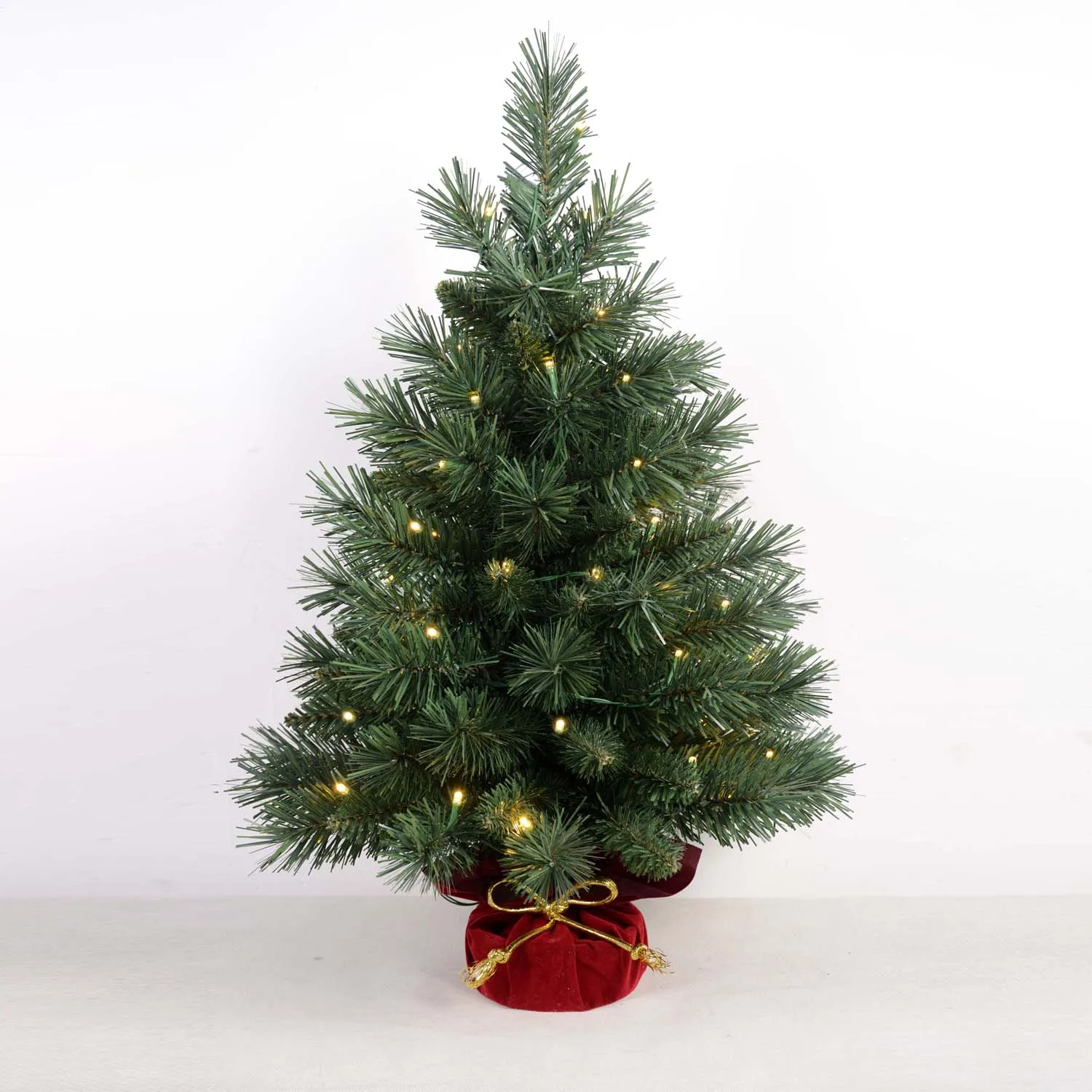 Yiwu Merry Tree 3ft Indoor Christmas Tree Top Customizable Size with Warm White LED Lights for Indoor Decoration