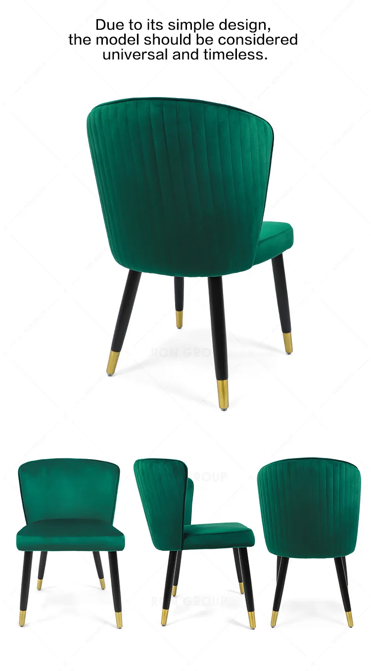 Modern Design Green Leather Dining Chair Comfortable Upholstered Soft Chair for Home or Hotel/Restaurant Hot Sale