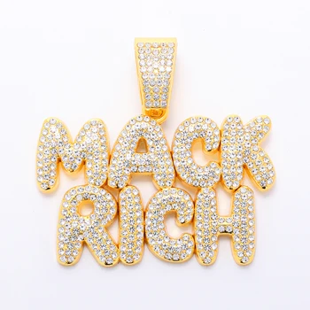 Hot selling Hip Hop Stylish and unisex personalized rhinestone pendant plated with gold and silver alloy Cuban chain for a party
