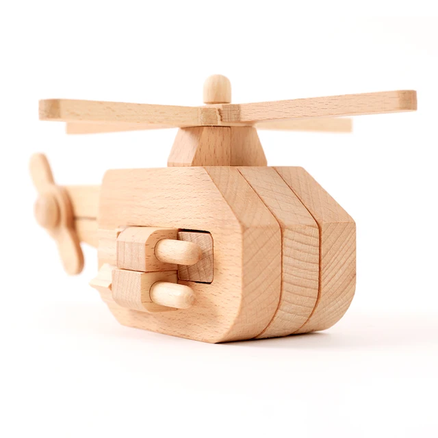 Wholesale wooden 3D jigsaw puzzle for boys and girls helicopter toys Wooden educational toys