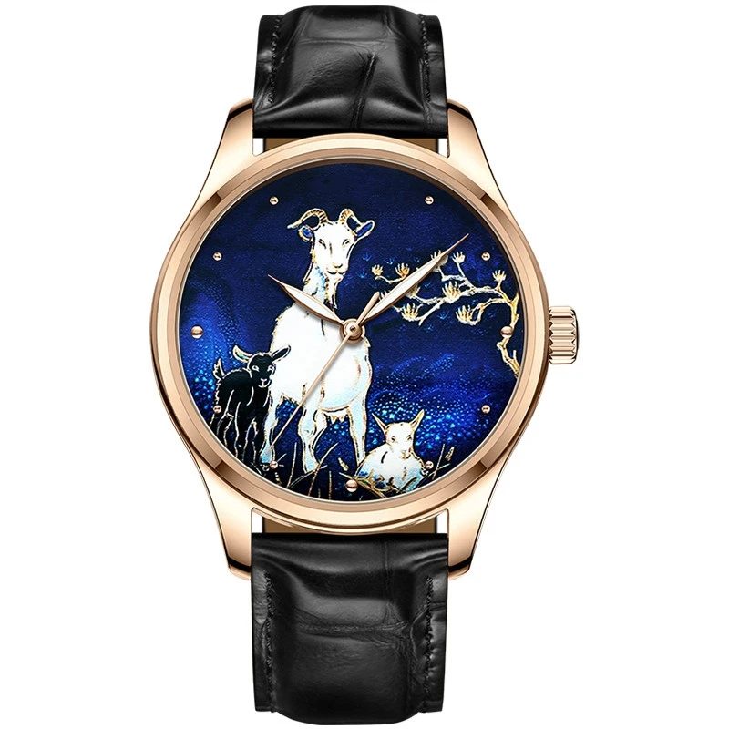 OEM Custom Logo Design Luxury Classic Automatic Zodiac Watches Stainless Steel Watch Animal Dial Mechanical Men's Watch