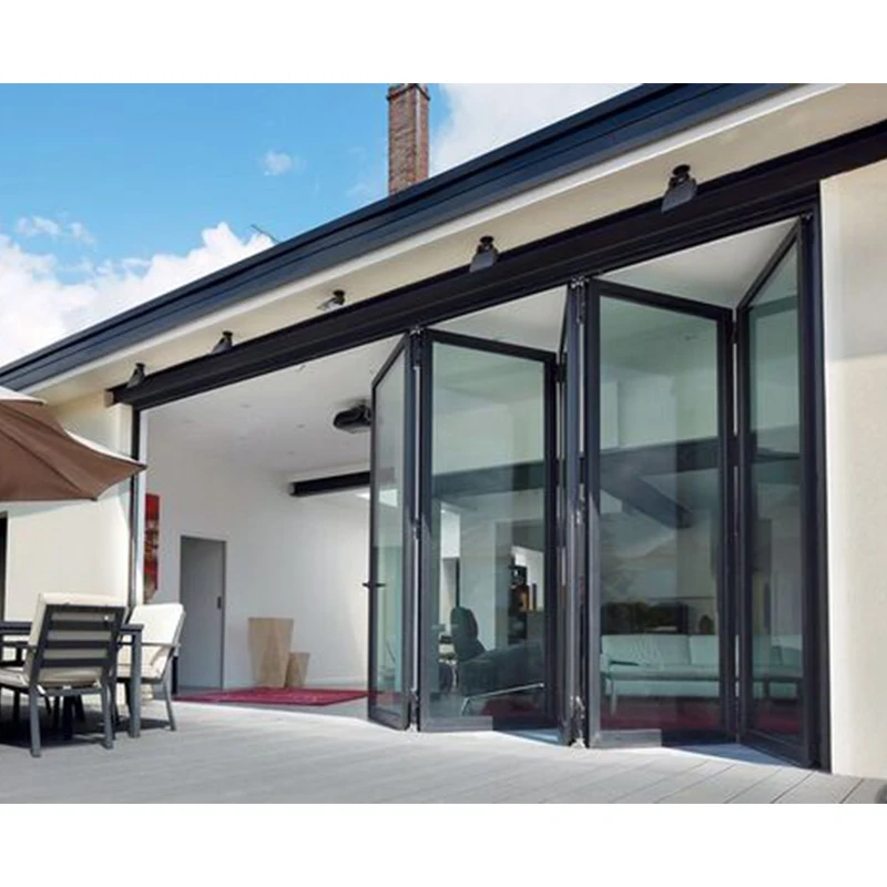 Blh38 Modern Design Glass Folding Door Aluminum Grilled Folding Door