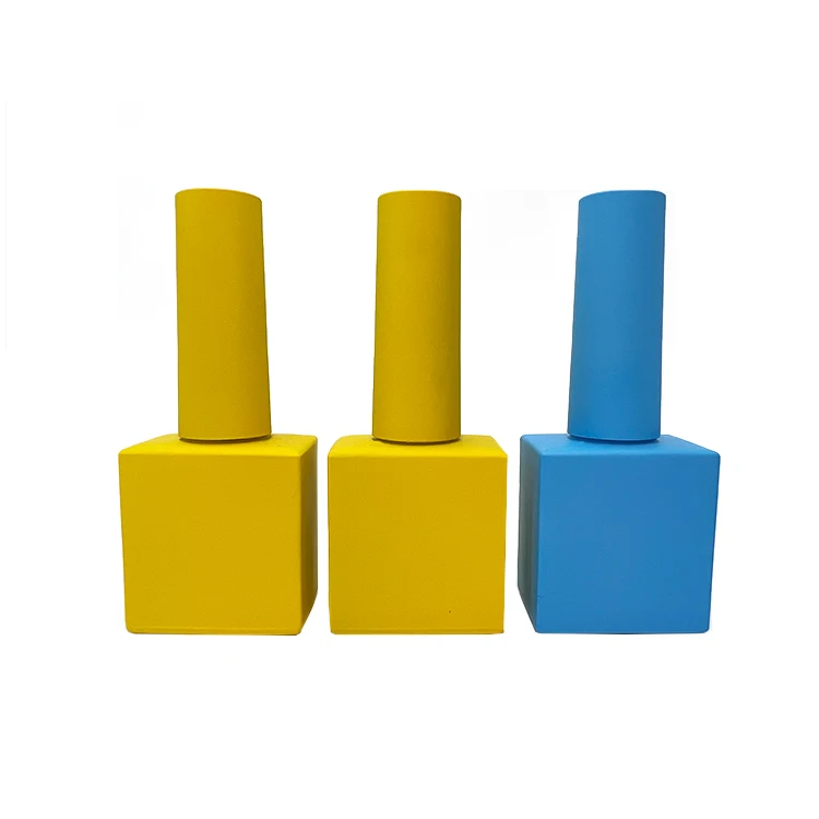 Factory Custom Empty Square Glass Nail Polish Bottle With Brush Cap