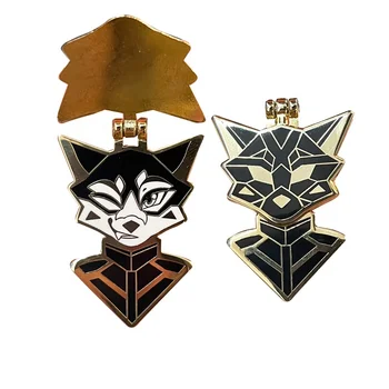 No MOQ Personalized Logo DIY Fox Logo Furry Style Metal Lapel Pins Gold Plating Hard Enamel Hinge Pins