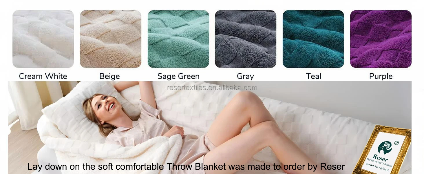 Wholesale Eco-friendly Modern Sofa Taffeta Fleece Blanket Cozy Reversible Warm Flannel Fleece Throw Knitted Solid Color Perfect