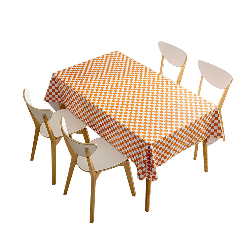 Wholesale INS Checkerboard Style PVC Material Waterproof and Oil-proof Rectangular Tea Tablecloth Dining Tablecloth
