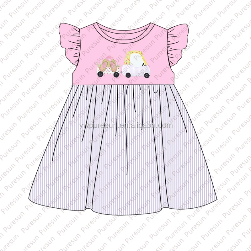 2021 Новое поступление вязаный хлопковый seersucker вырезанный кролик пузырь для маленьких девочек на Пасхальный