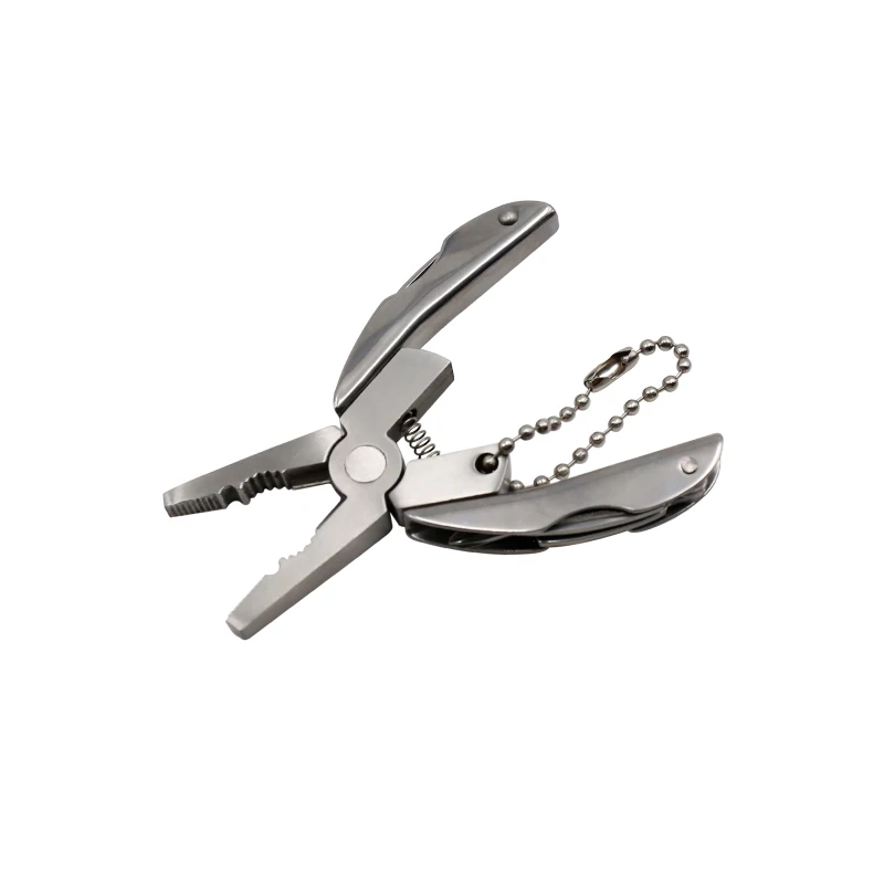 Promotion Stocked Mini EDC Chrome Vanadium Stainless Steel Pocket Knife Multi-Tool Plier Key Ring for Industrial Cutting