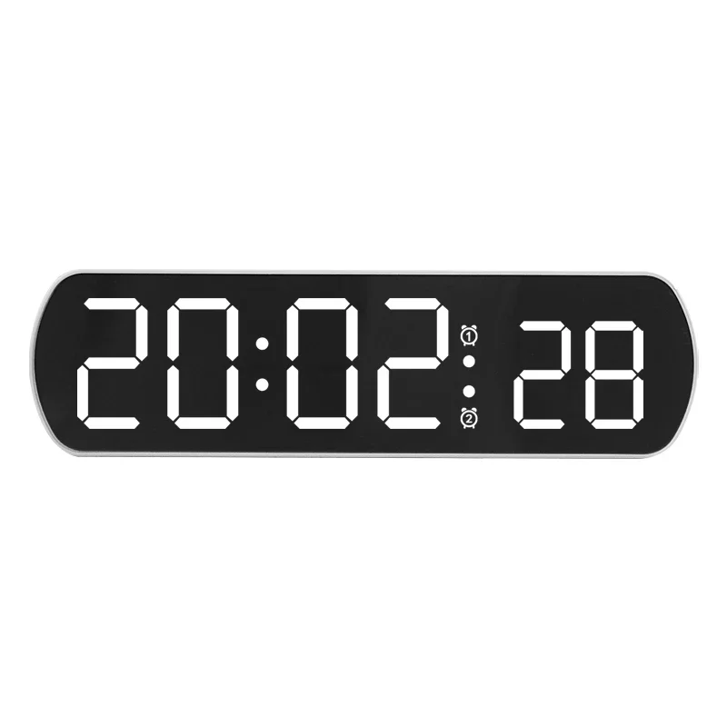 Voice Control Electronic Clock Temperature Date Display Countdown Bedside Digital LED Clocks for Home 12/24H