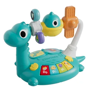 ITTL Baby Musical Instruments Montessori Musical Toys Cartoon Dinosaur Theme Rotating Baby Piano Animal with Sound Toys for Kids