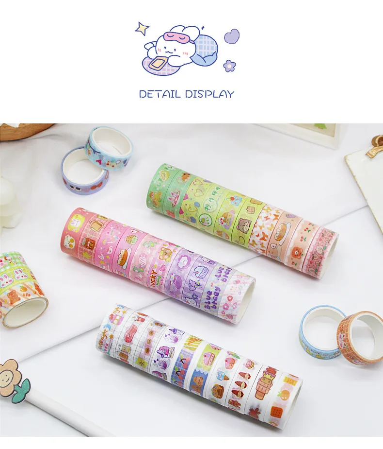 Small Fresh Cartoon Washi Tape Set Creative Hand Account Diy Material ...