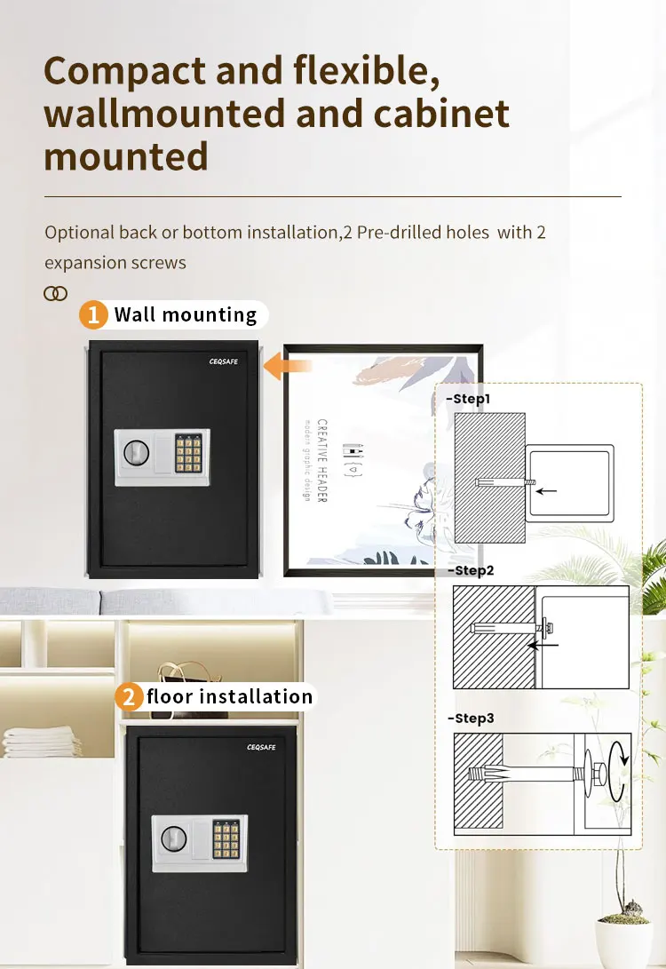 CEQSAFE High Quality Metal Door Lock Small Safe Home Electronic Safe Box factory