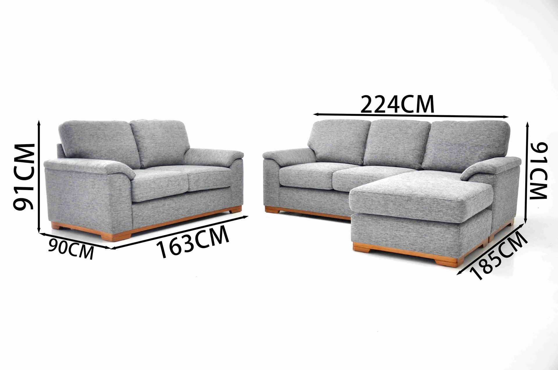 Image showcasing Modern Luxury L-Shape Sectional Sofa Set Stylish Wood Option for Home ...
