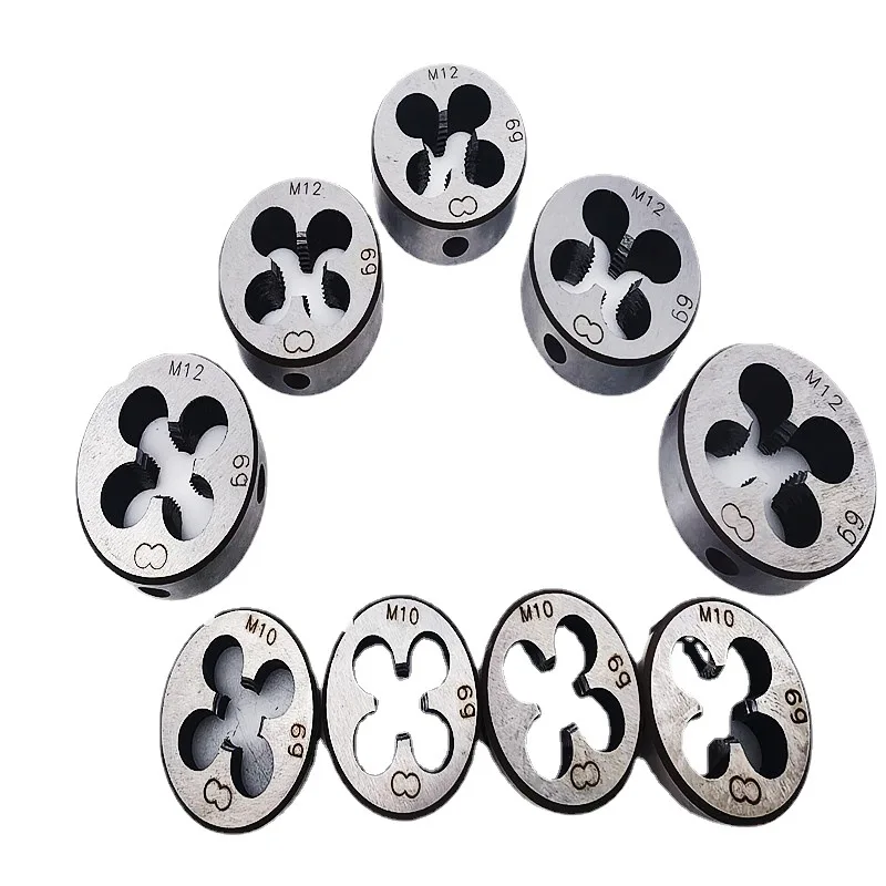 TEBAK M1-M38 Metric Die Threading Tool HSS Machine Threading Round Die for Threading Steel Metal Workpieces