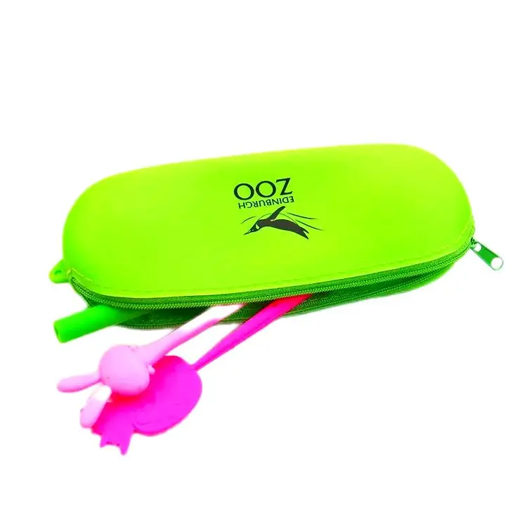 2023 Custom Pencil Case With Zipper Logo Printing,Fashion Soft Silicone