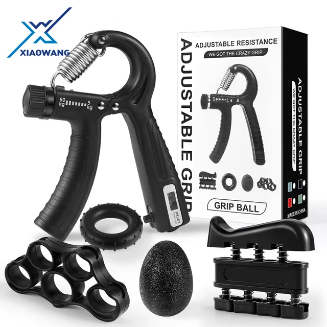 Factory wholesale fitness exercise 5pcs/set R style mechanical counter strengthener kit adjustable hand grip strengthener kit