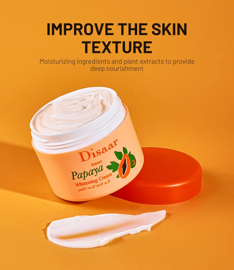 Disaar Vitamin E & Papaya Extract Whitening Deep Nourishing Skin Brighten Face Cream for Dark Skin