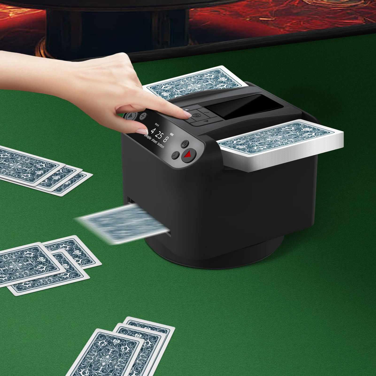 Automatic Card Shuffler And Dealer Machine Wireless Remote Distribution