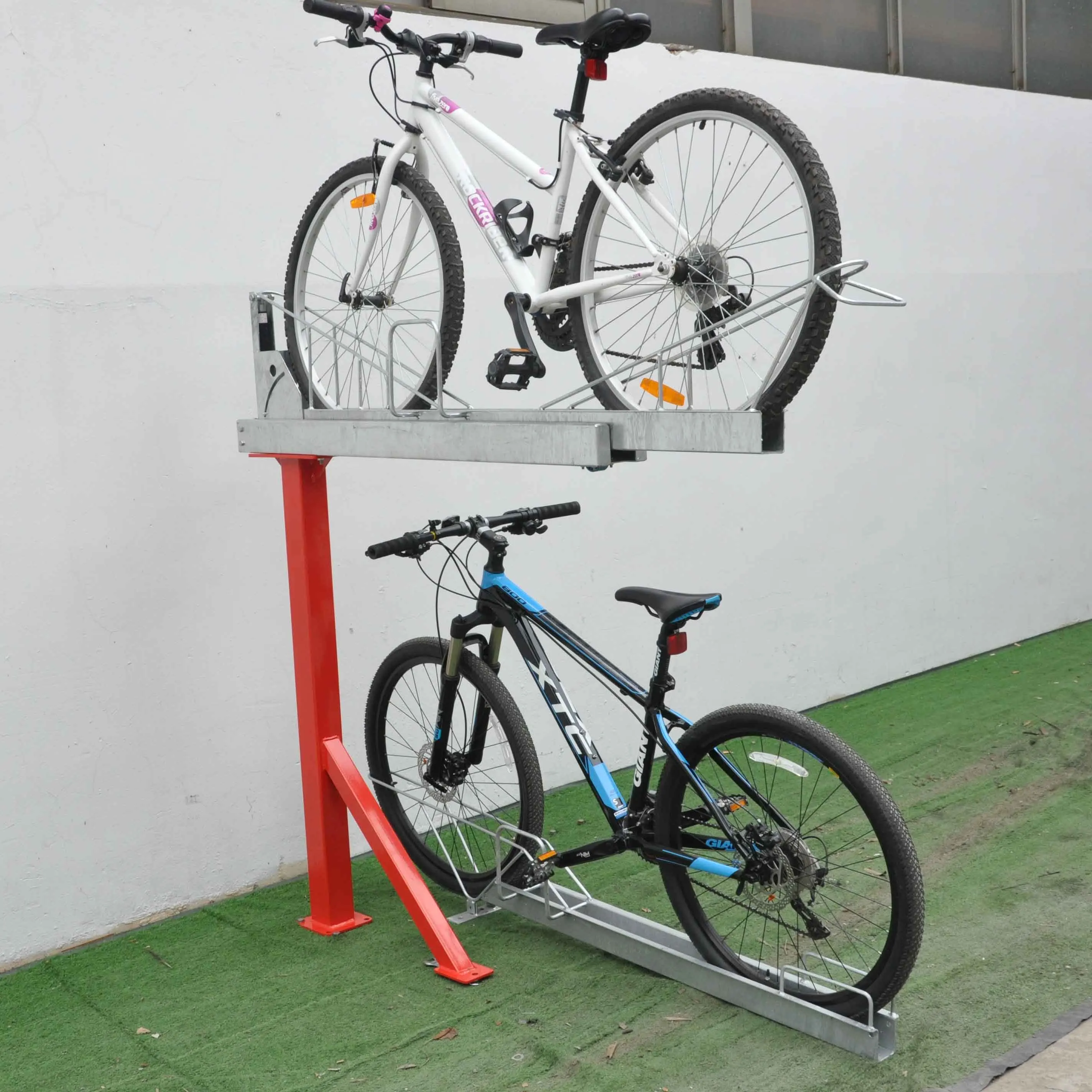 Steel Garage Double Decker Bike Racks/Two Tier Bicycle Rack