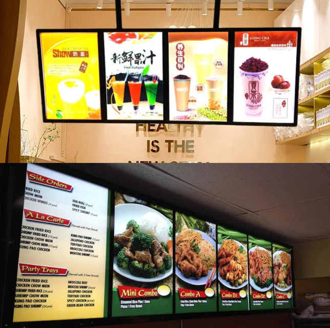 KFC Fast Food Cafe Menu Board Display Illuminated Led Menu Backlit Advertising Light Box