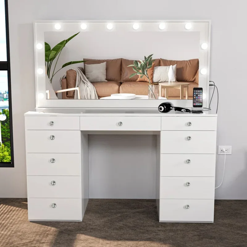 Factory White Bulb Dressing Table Wind Bucket Cabinet Makeup Table Special Photo Studio Dressing Table