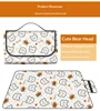 Cute bear-head ultrasonic picnic mat