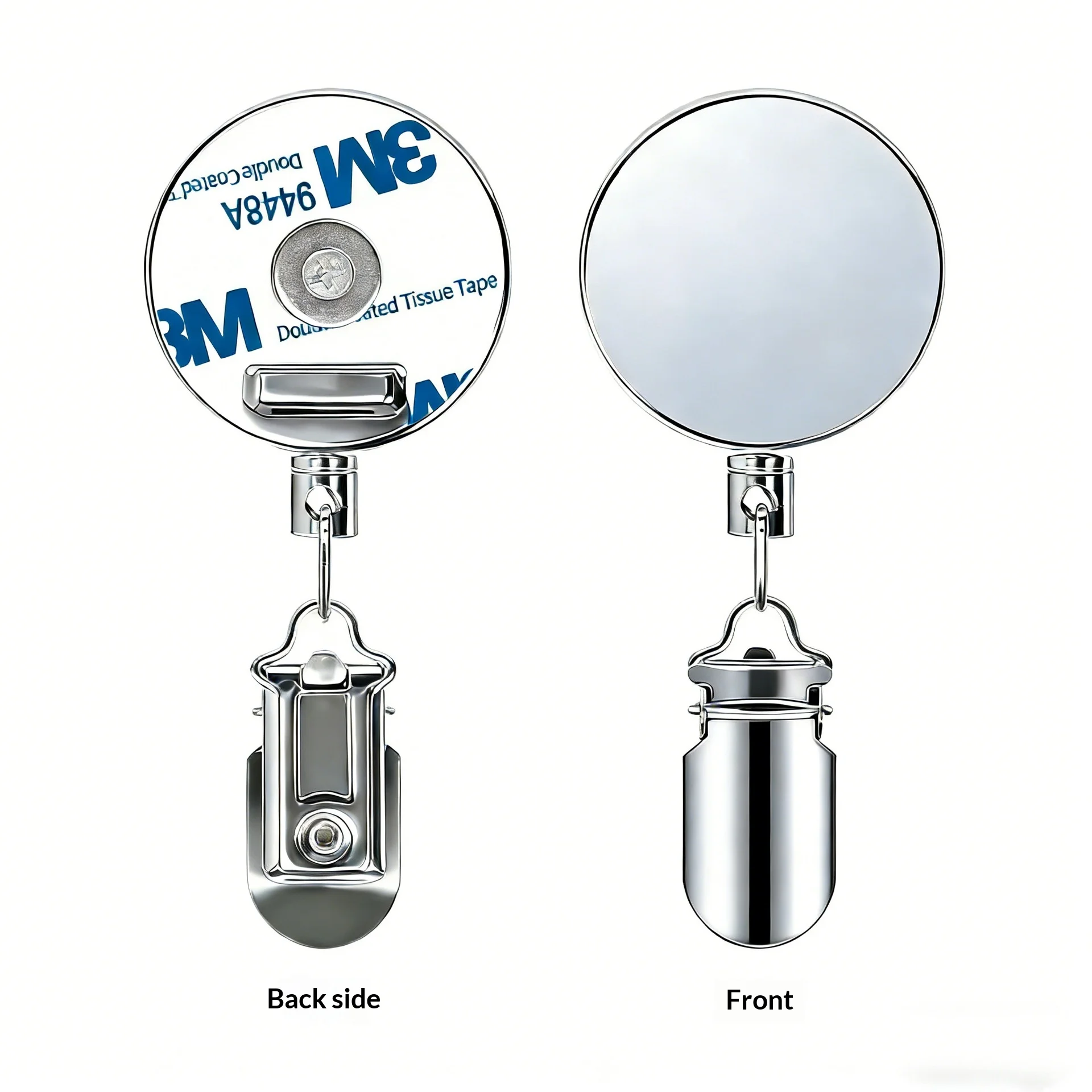 Stainless Steel Retractable Buckle 4cm Wire No-Punch Towel Clip Double-Sided Adhesive Key Holder Anti-Loss Logo Printing