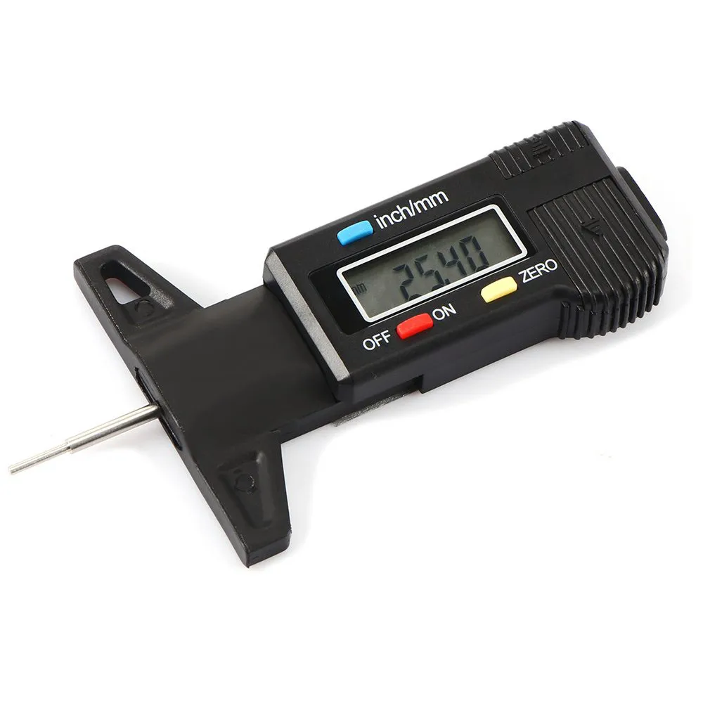 Digital Tyre Tread Depth Gauge Caliper Thickness Gauges Tyre Depth Measurement with LCD Display for Cars Black 