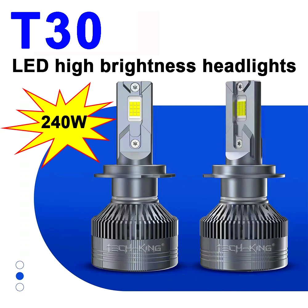 Auto super power LED light H7 LED Automotive H1 H11 9005 9006 9012 LED 240W 26000LM Three copper tube cooling LED headlight bulb