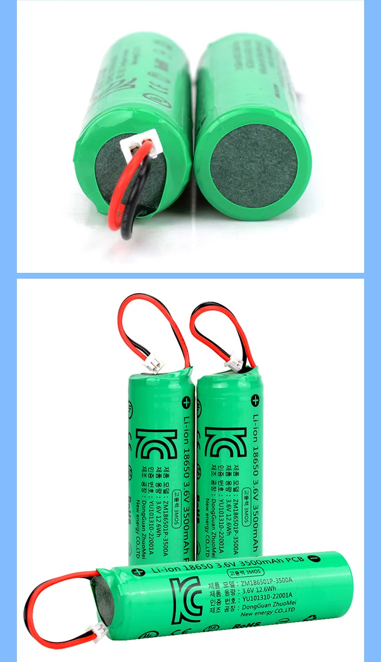 Kc Certificate 18650 Battery 3.7v 3500mah 3c Rechargeable Lithium Ion ...