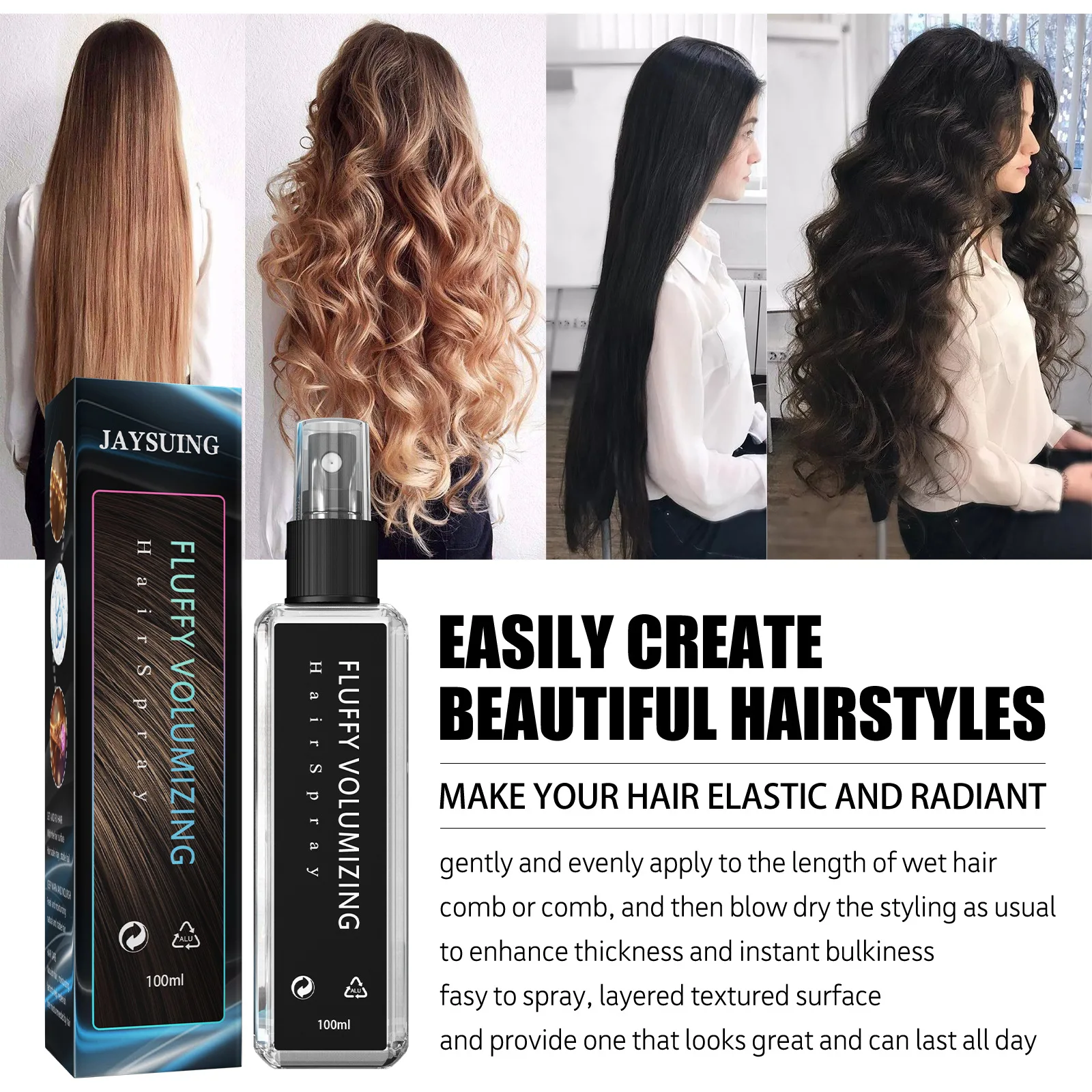 OEM Private Label Fluffy Natural Texturizing Spray Organic Hair Mist Hair Volumizing Spray