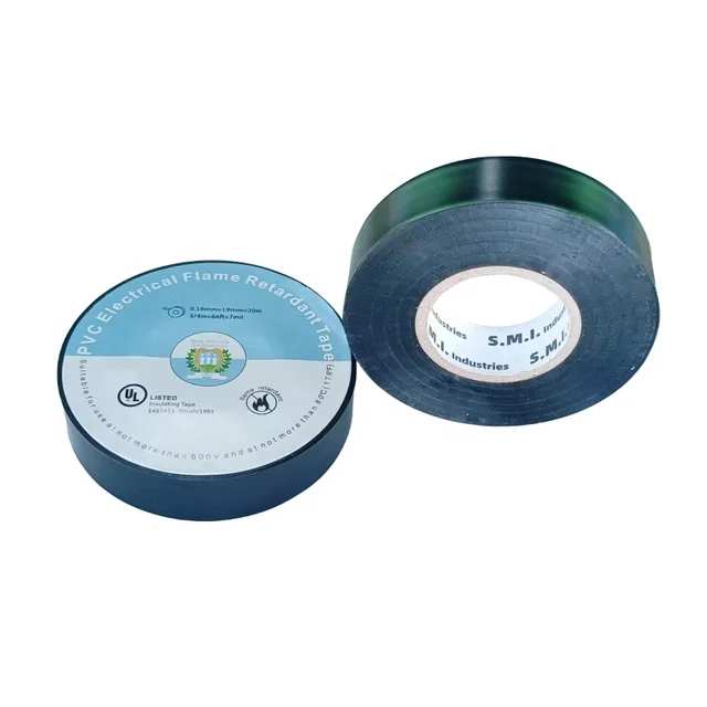 U.L. Listed Black 3/4in.*66ft*7mil PVC Waterproof Electrical Flame Retardant Tape Insulating Tape