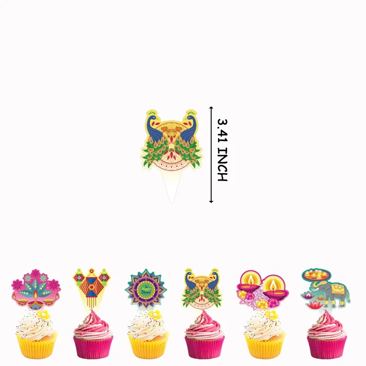 Hstyle Diwali Decorations Kits Happy Diwali Banner Latex Balloons Cake Topper Hanging Swirls Festival of Lights Party Supplies