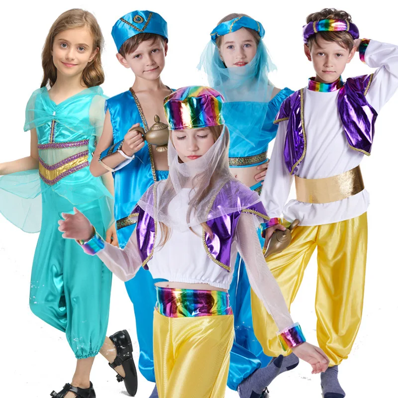 New Fashion Adult Men Aladdin Costumes Arab Arabian Hero Prince Costume Halloween Purim Party outlet Carnival Masquerade Outfit