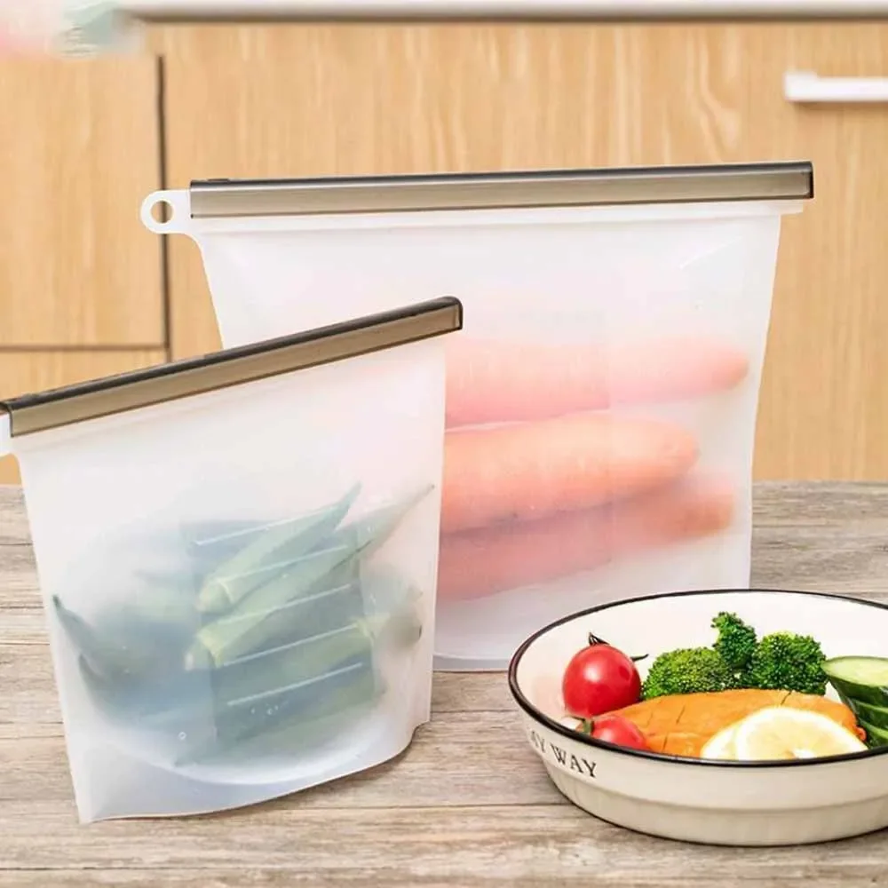 OME Reusable Silicone Foldable Travel Storage Bag Snack Food Container 0-1L Capacity Modern Design for On-the-Go Convenience