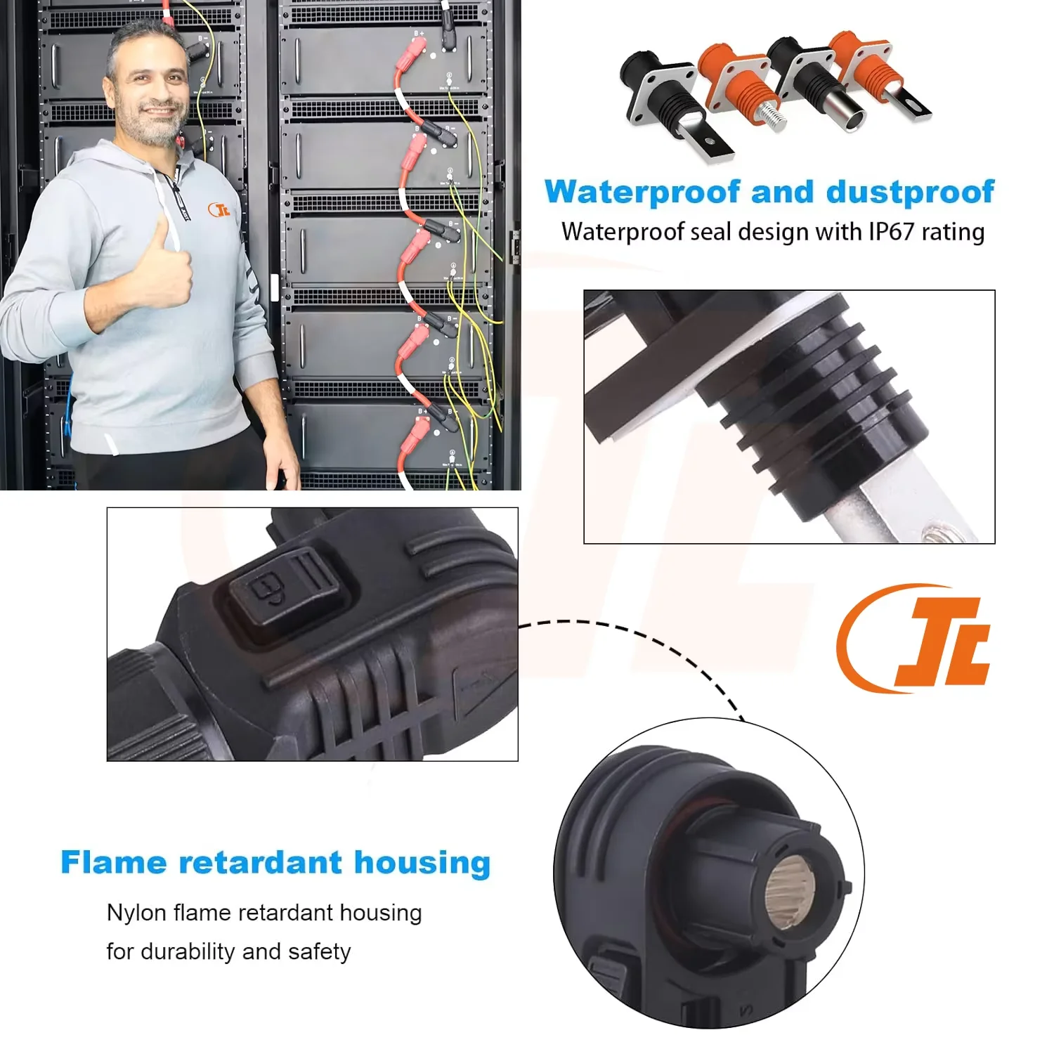 ESS Connectors High-Current Terminal Right Angle M6 Straight Solar ...