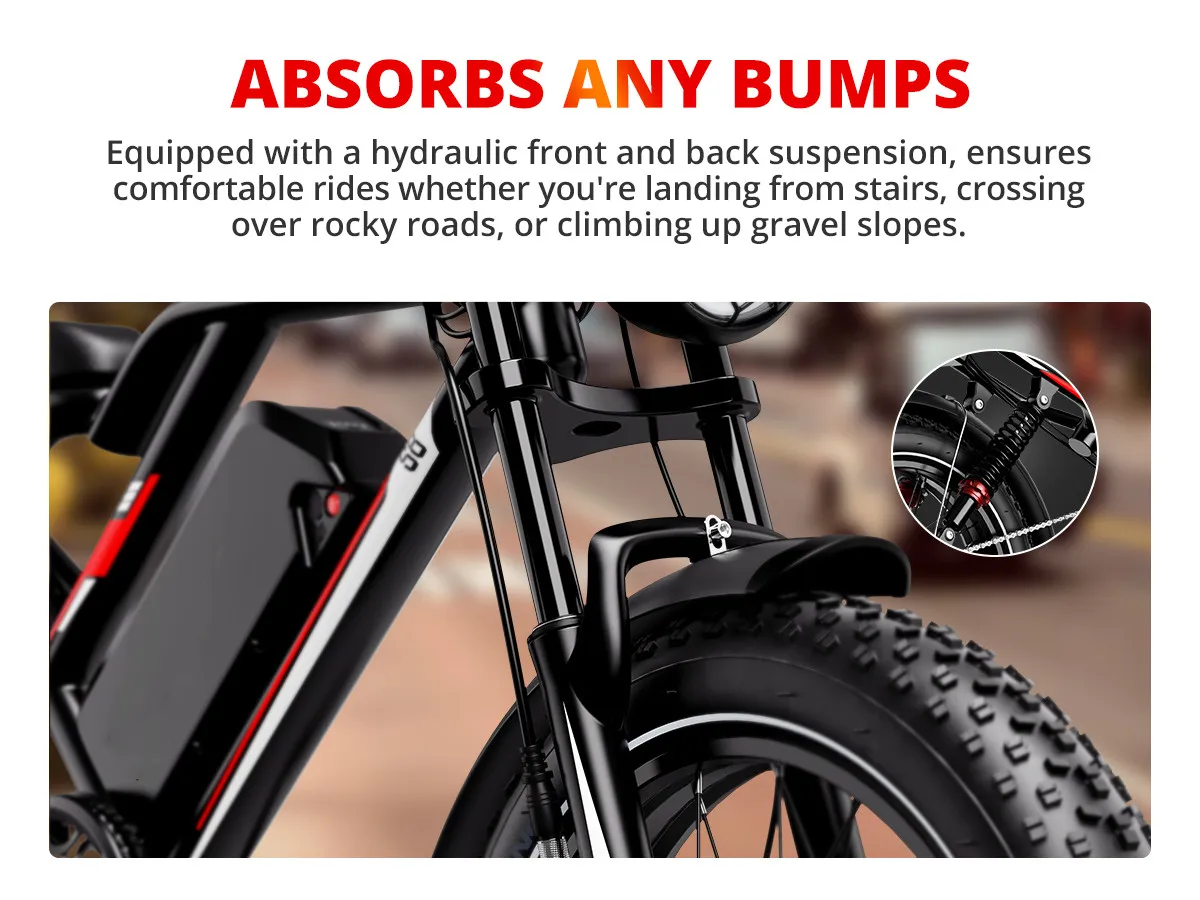 Premium Wholesale Prices for 1000W, 250W, and 2000W Mountain E-bikes with 20 Inch Fat Tires - Electric Pedal Bicycle - Image 5