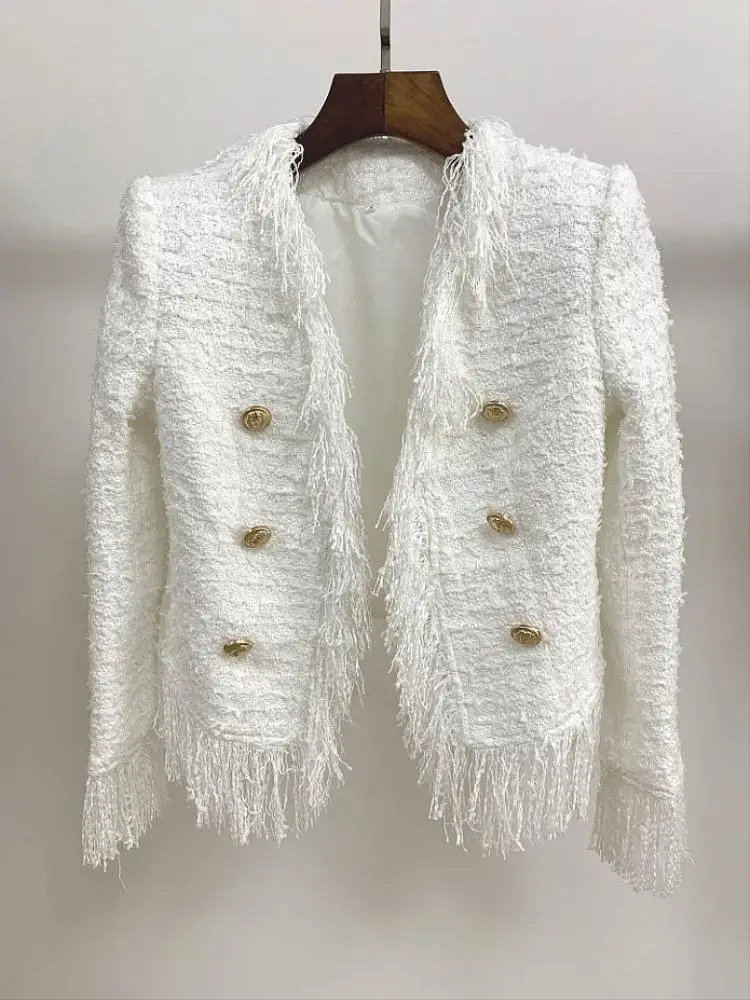 white tweed jacket womens